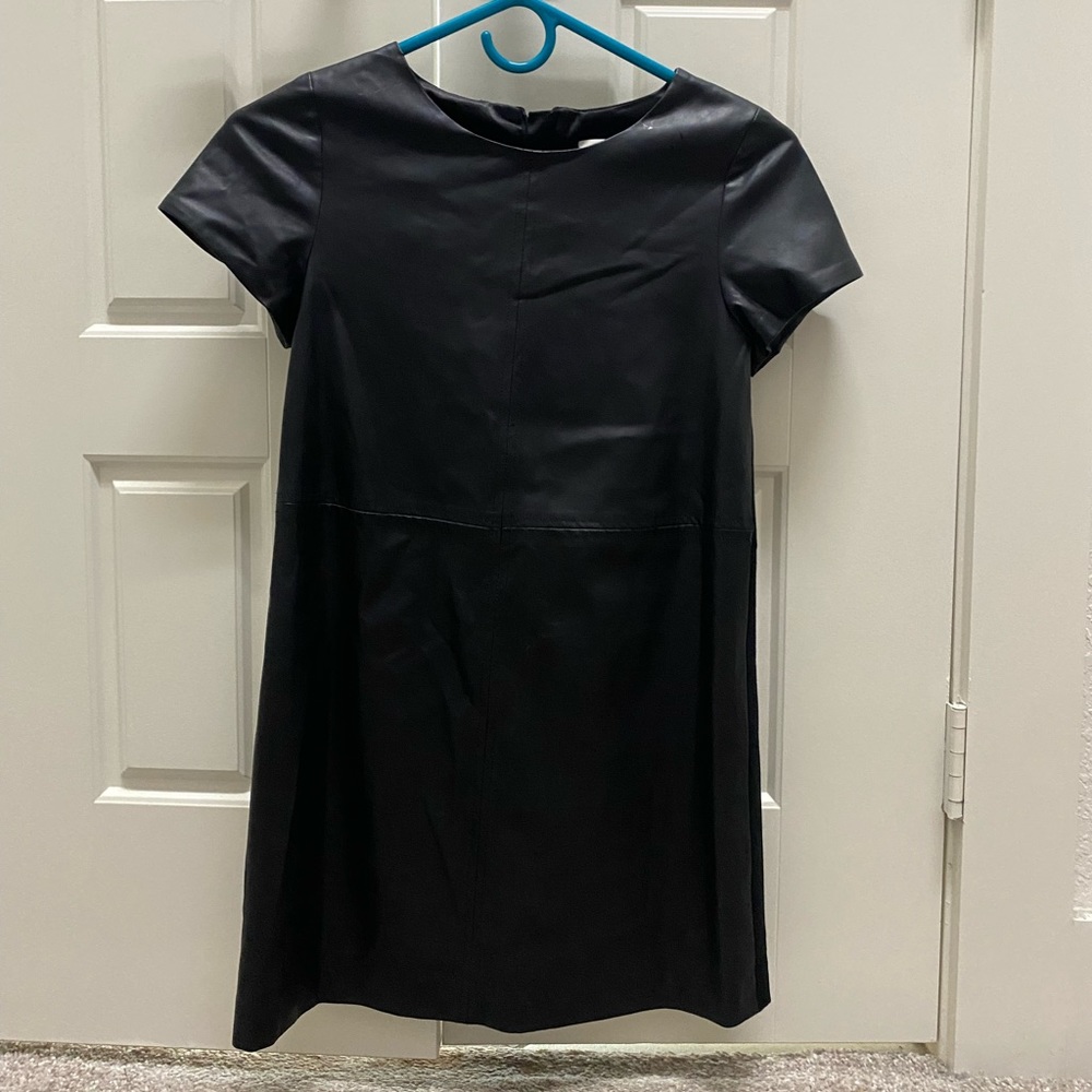 Milly minis black girls party dress size faux leather 12